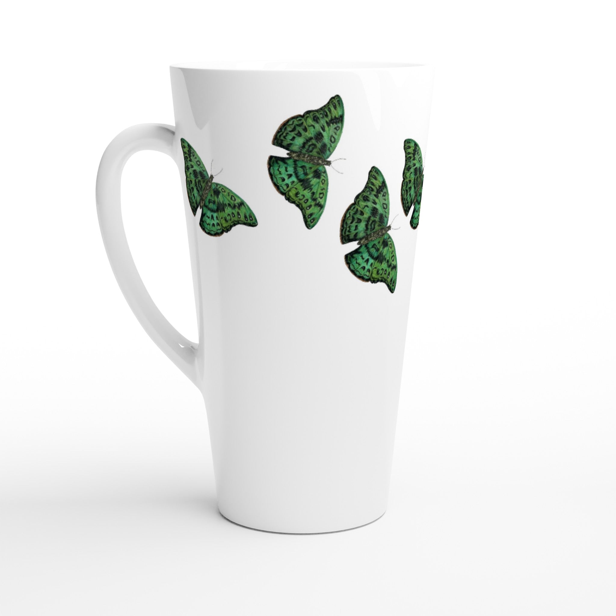 17oz ceramic latte mug african green butterfly pattern 