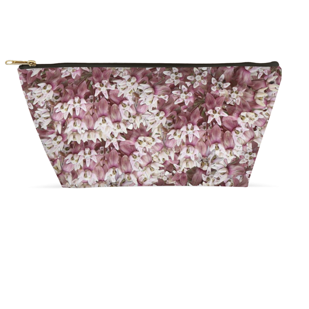 T bottom pouch pink milkweed floral pattern
