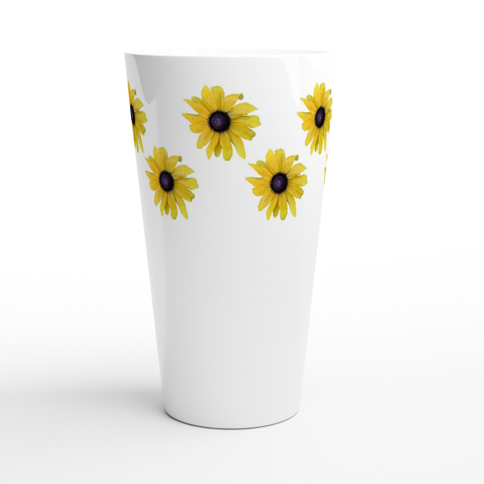 17oz ceramic latte mug rudbeckia floral pattern 