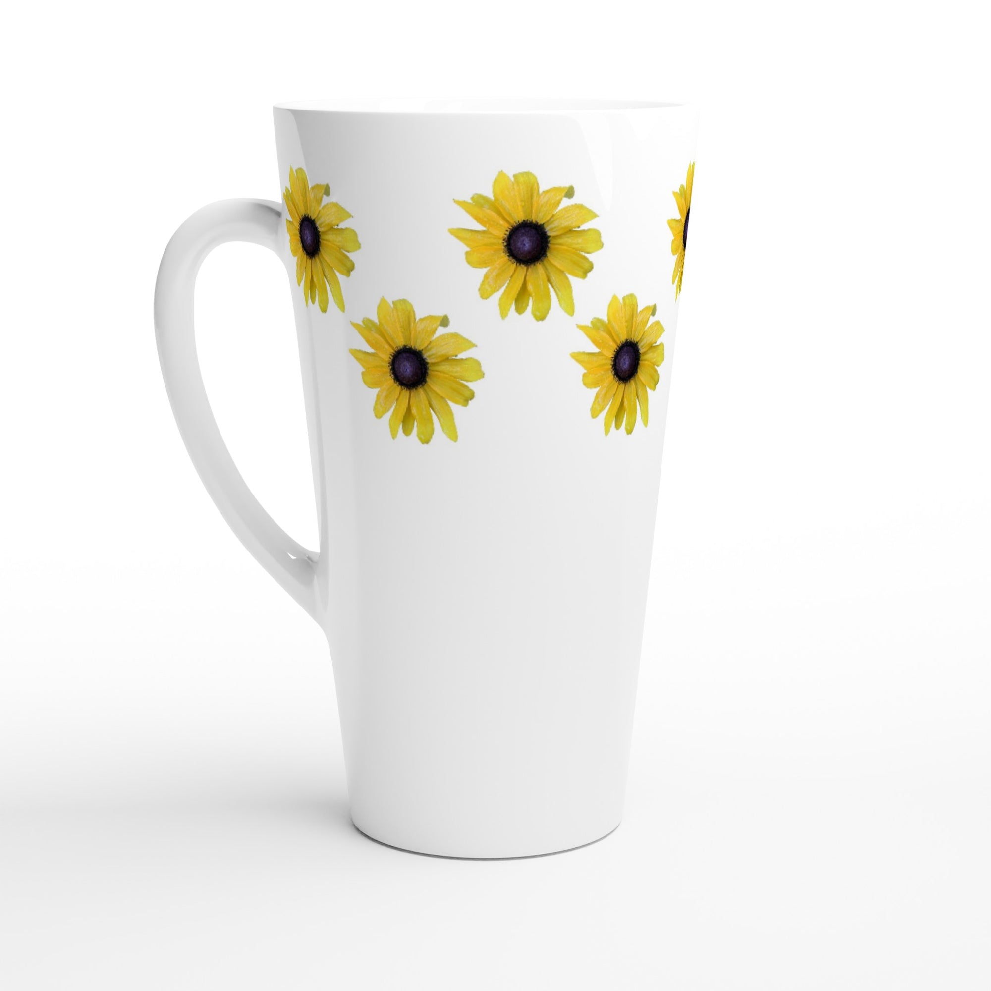 17oz ceramic latte mug rudbeckia floral pattern 