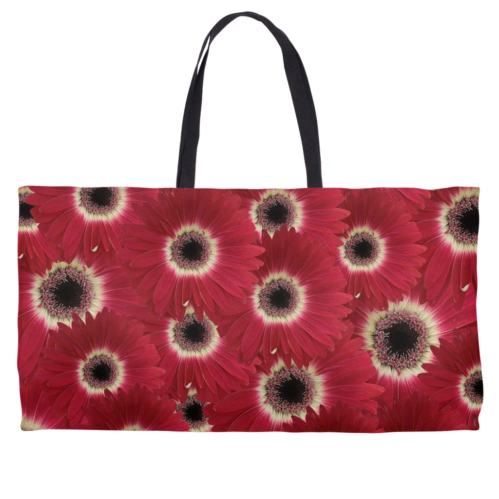 Weekender tote (cotton webbing handle)red gerbera daisy 1