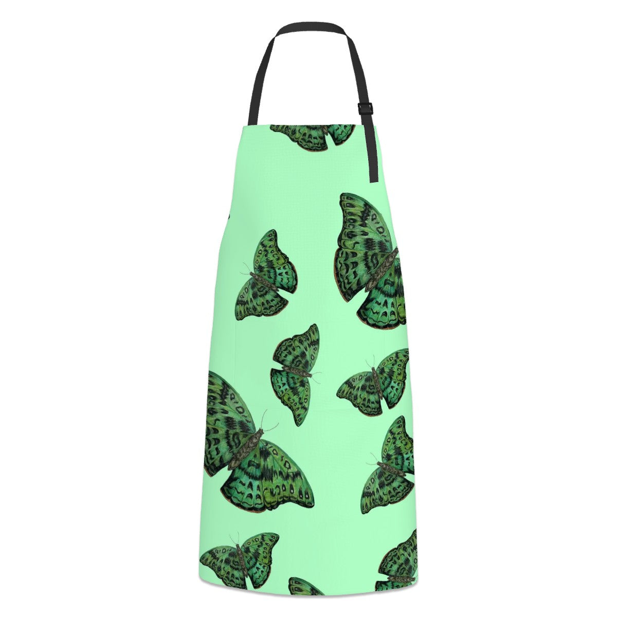 Apron with two pockets African green butterfly pattern