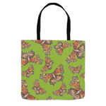 13x13 tote bag green coma butterfly pattern