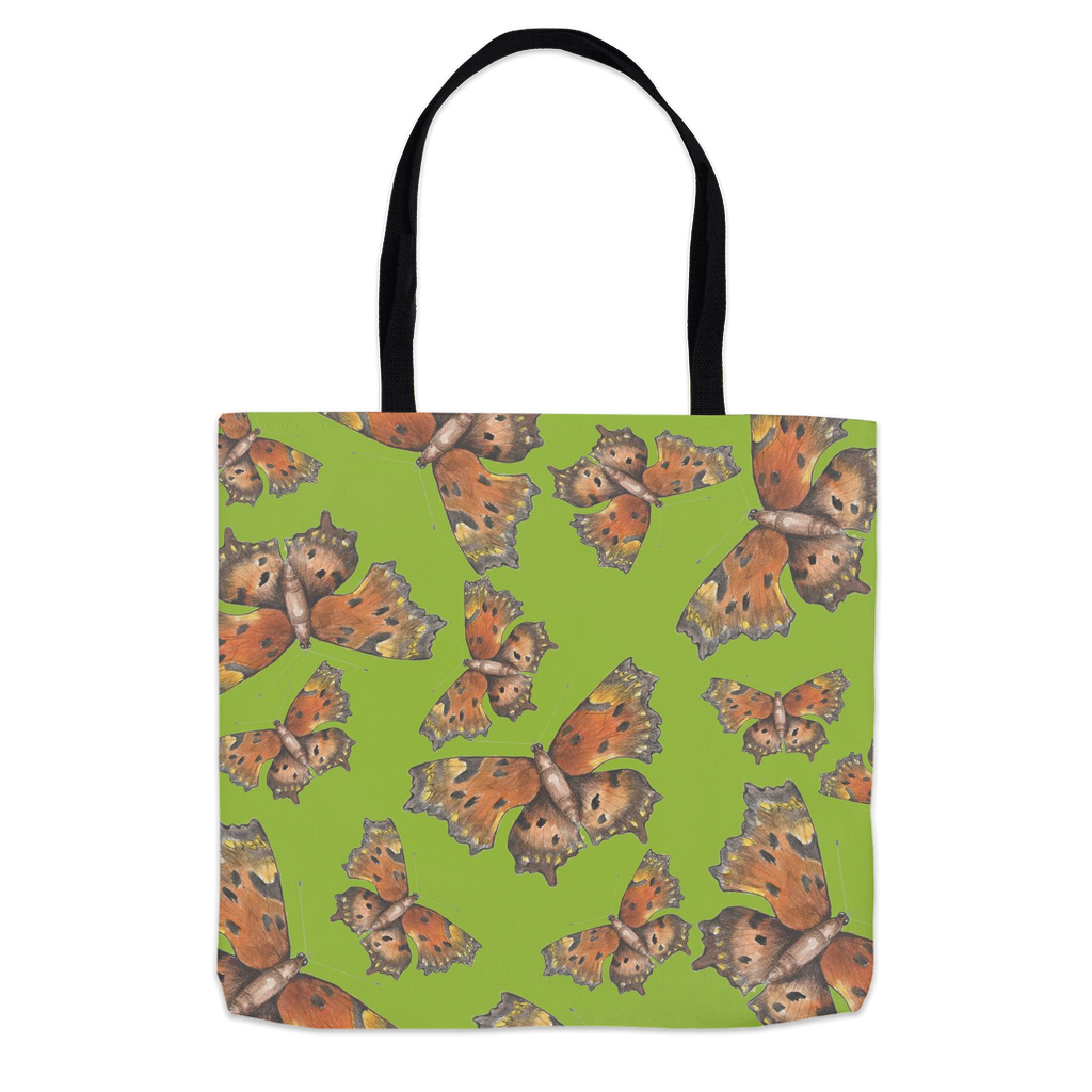 13x13 tote bag green coma butterfly pattern