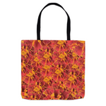 13x13 tote bag orange marigold floral pattern