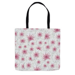 13x13 tote bag pink and white floral pattern