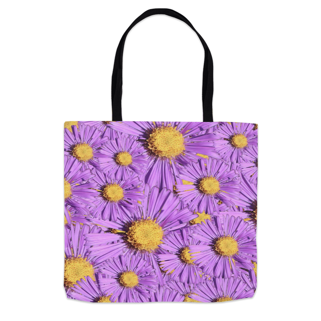 13x13 tote bag purple aster floral pattern