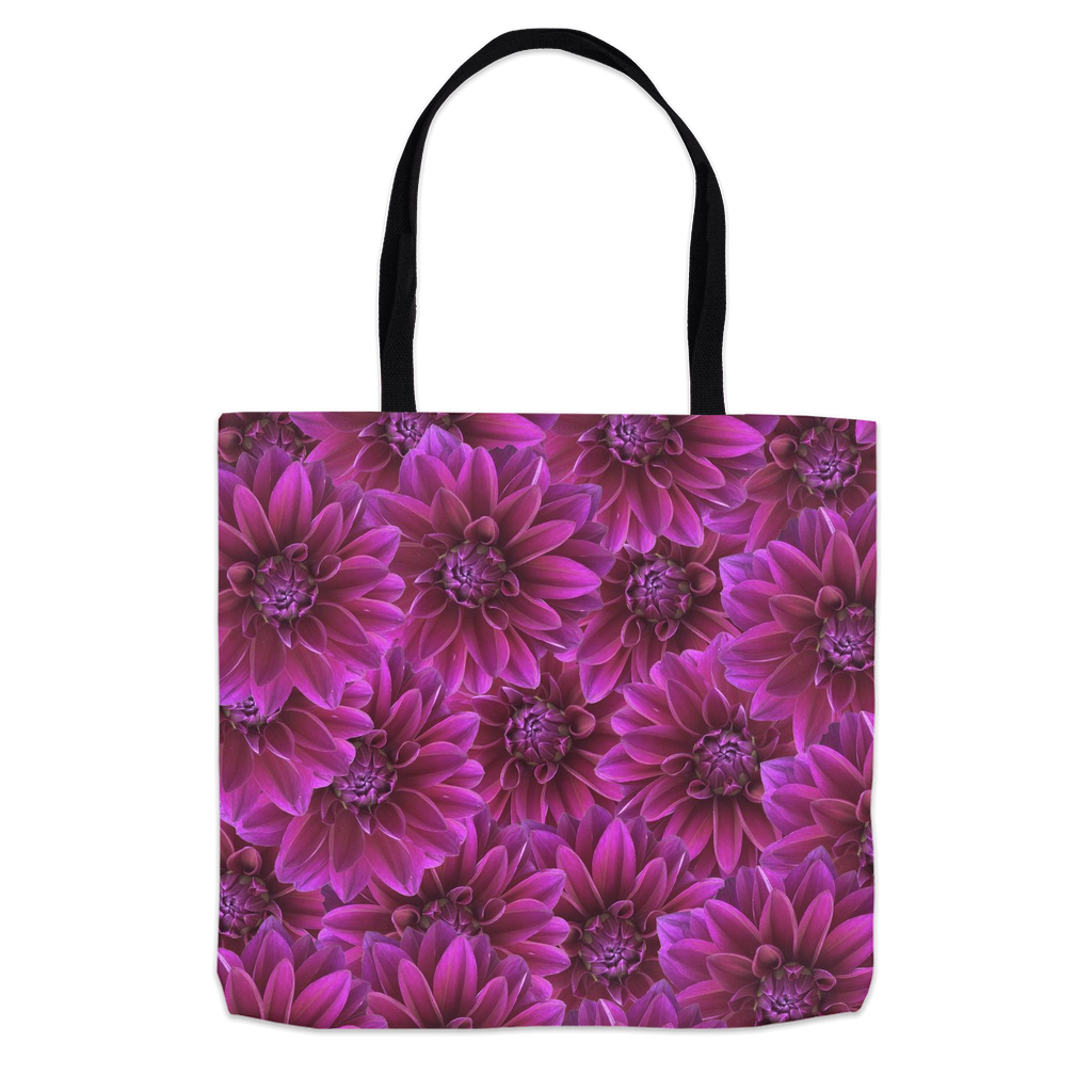 13x13 tote bag purple dahlia  2 pattern