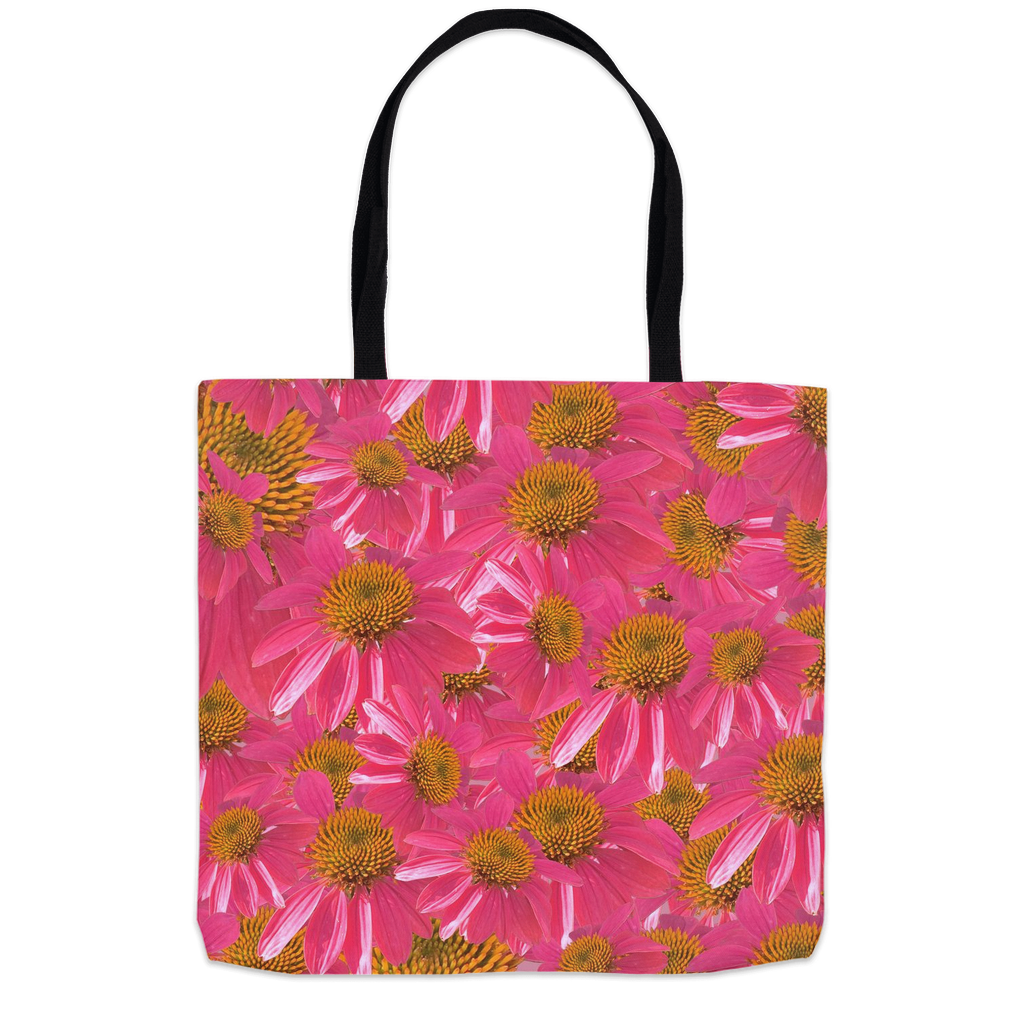 13x13 tote bag red echinacea floral pattern