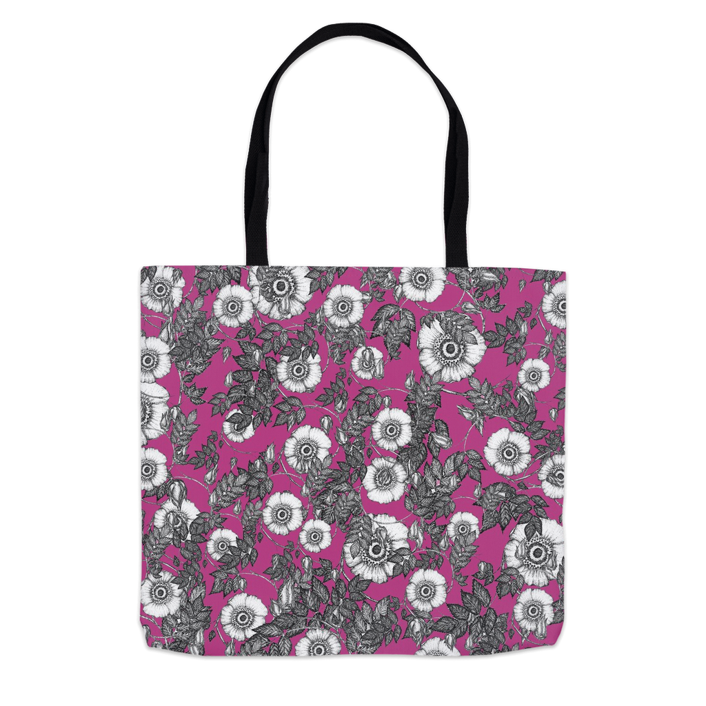 18x18 tote bag wild rose floral  pattern