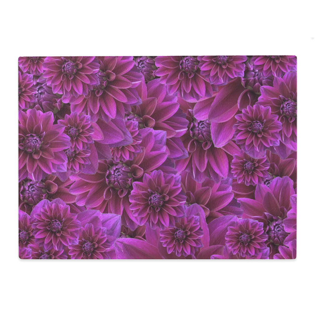 Glass Cutting Board (11x15) Purple Dahlia 2