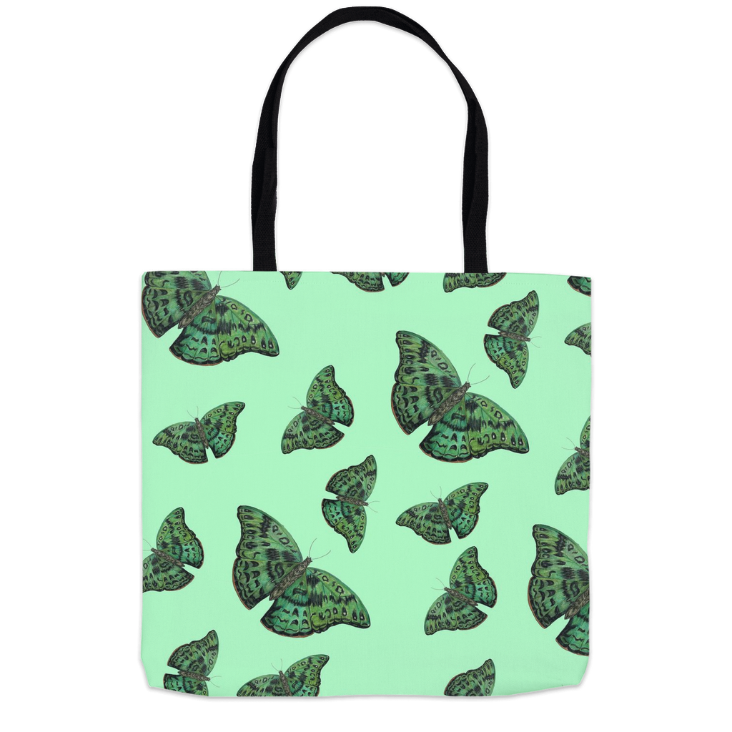 16x16 tote bag African green butterfly pattern