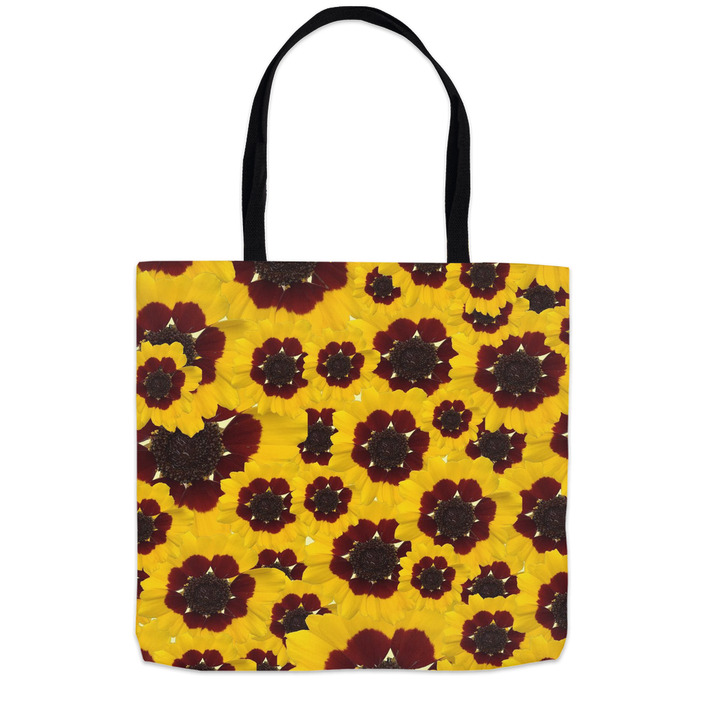 16x16 tote bag golden tickseed floral pattern