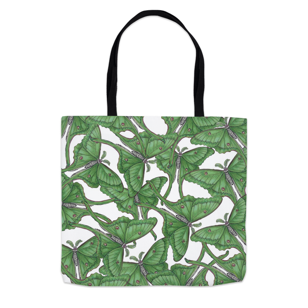 16x16 tote bag luna moth pattern