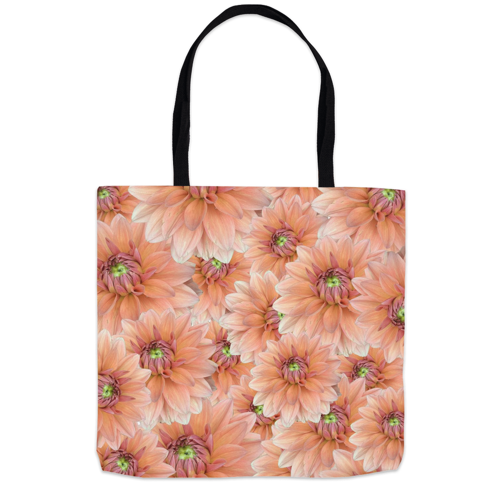 16x16 tote bag pink dahlia floral pattern