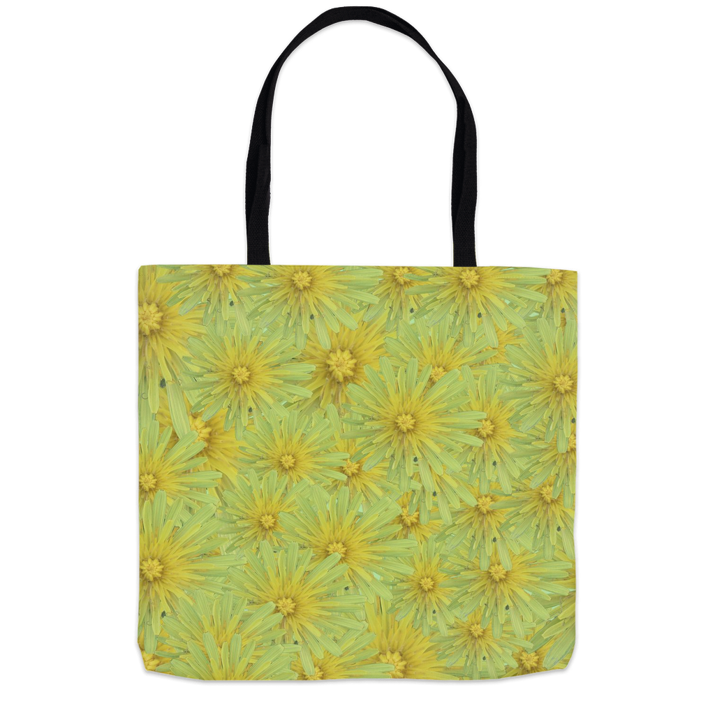 16x16 tote bag yellow goats beard floral pattern