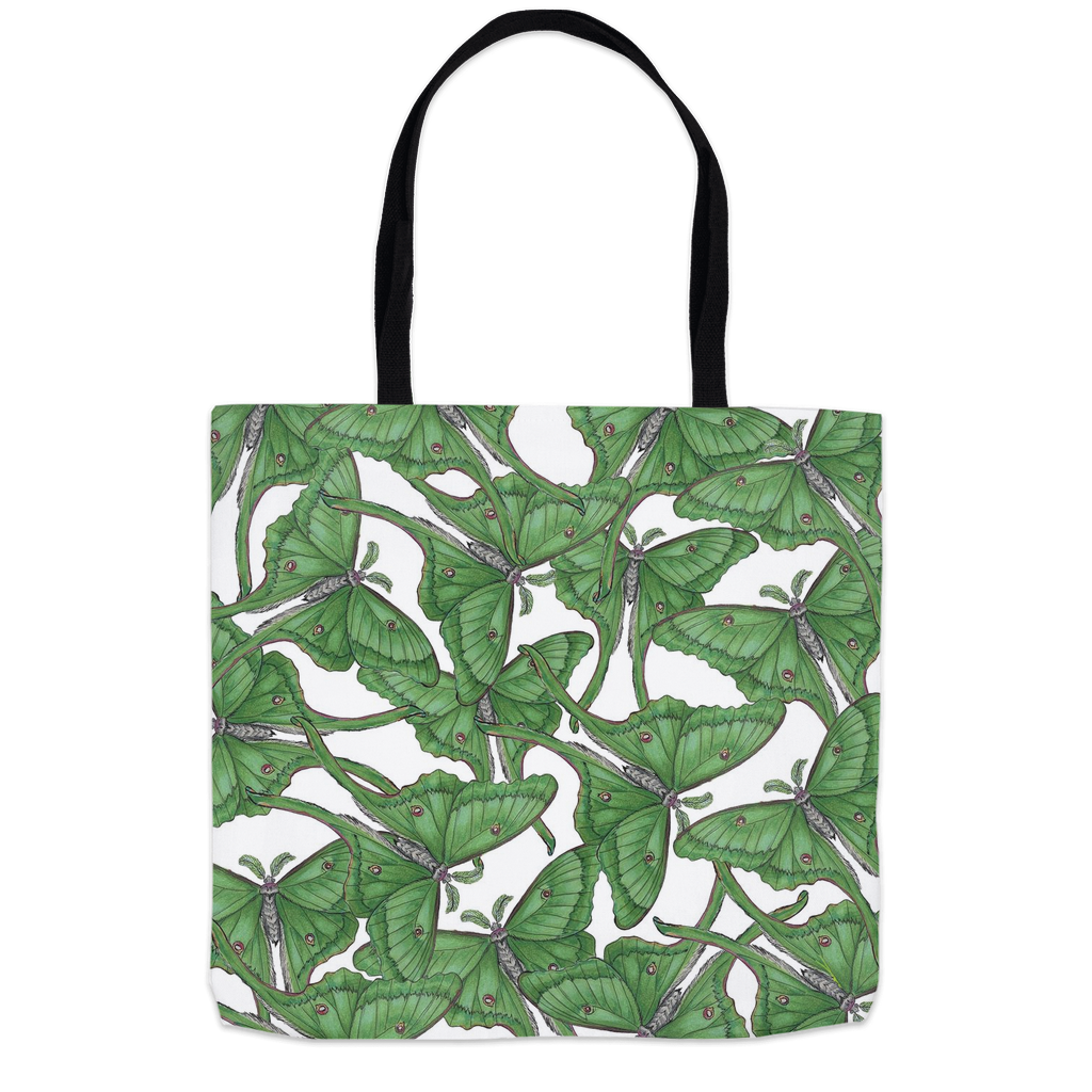 18x18 tote bag luna moth pattern