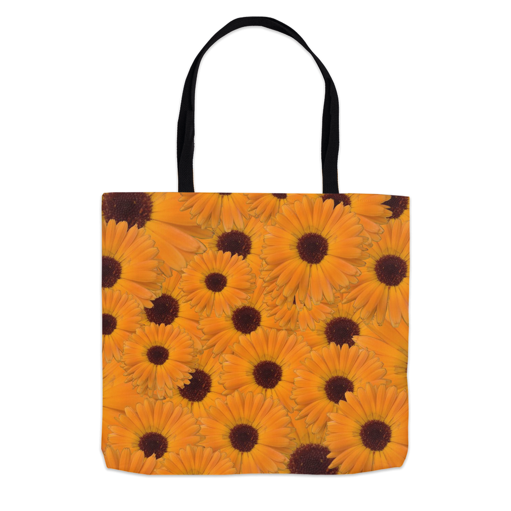 18x18 tote bag orange calendula floral print