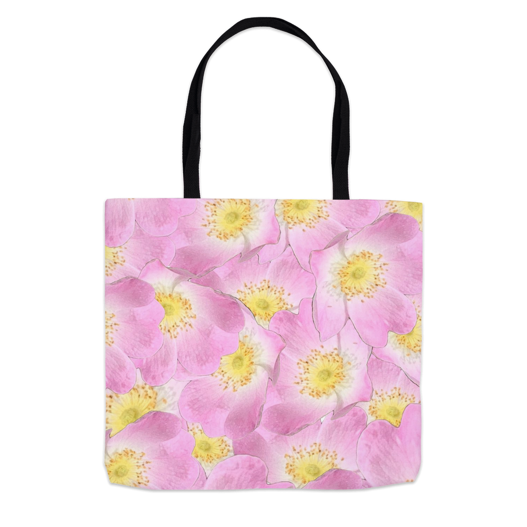 18x18 tote bag pink wild rosa floral patten