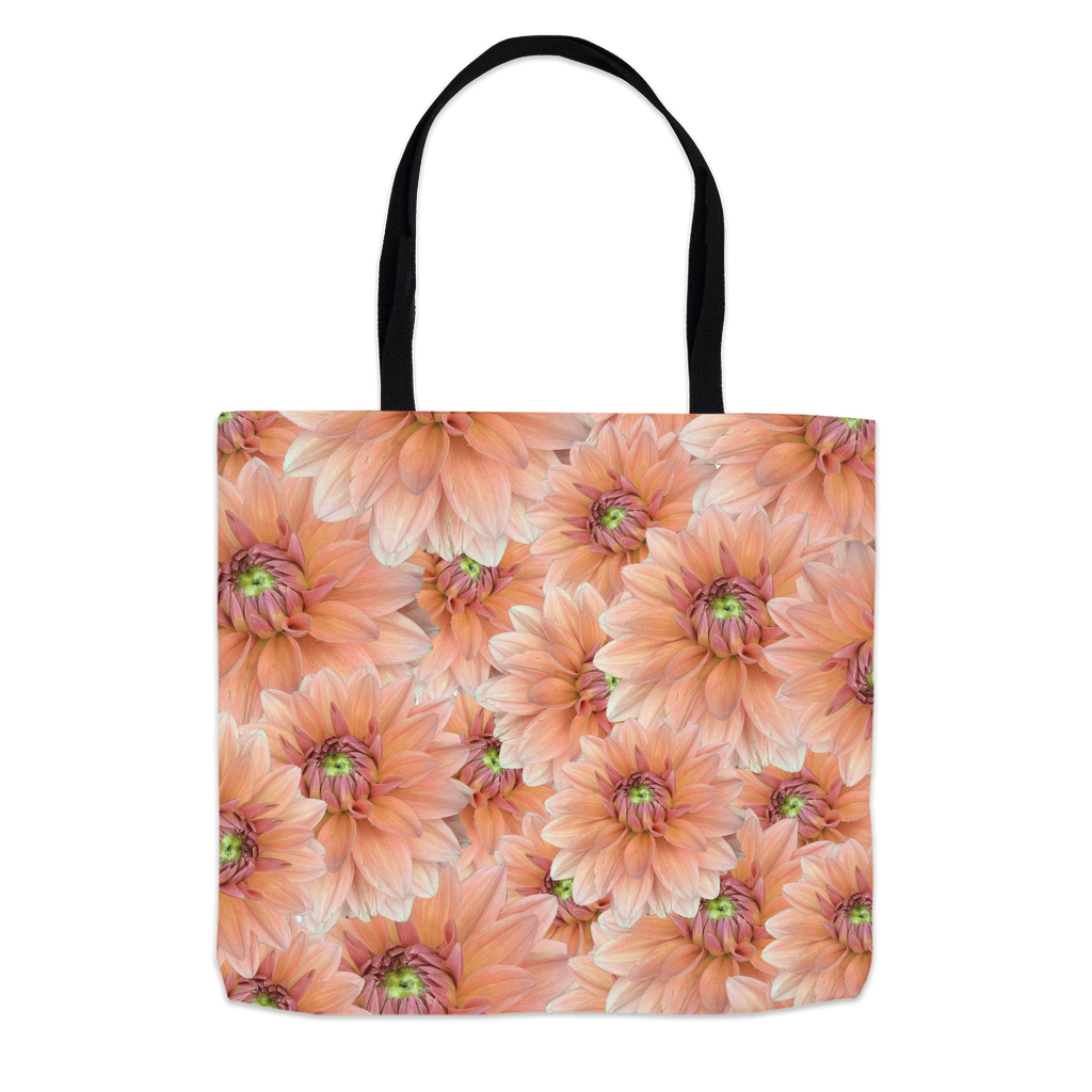 18x18 tote bag pink dahlia floral pattern