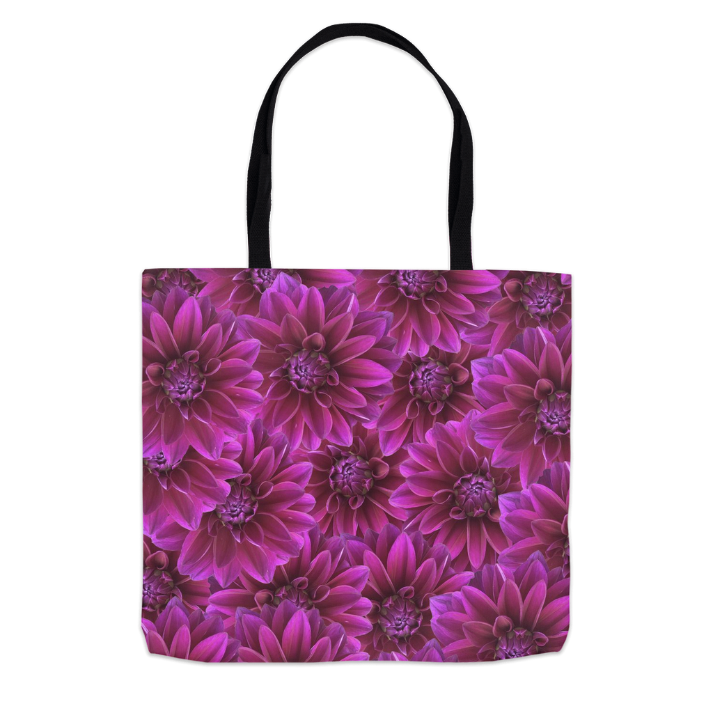 18x18 tote bag purple dahlia pattern