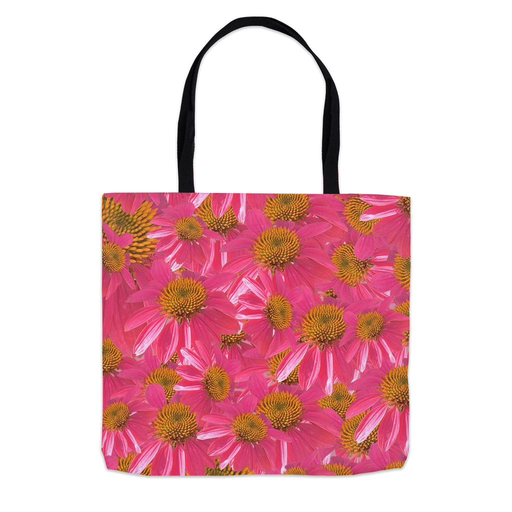 18x18 tote bag red echinacea floral pattern