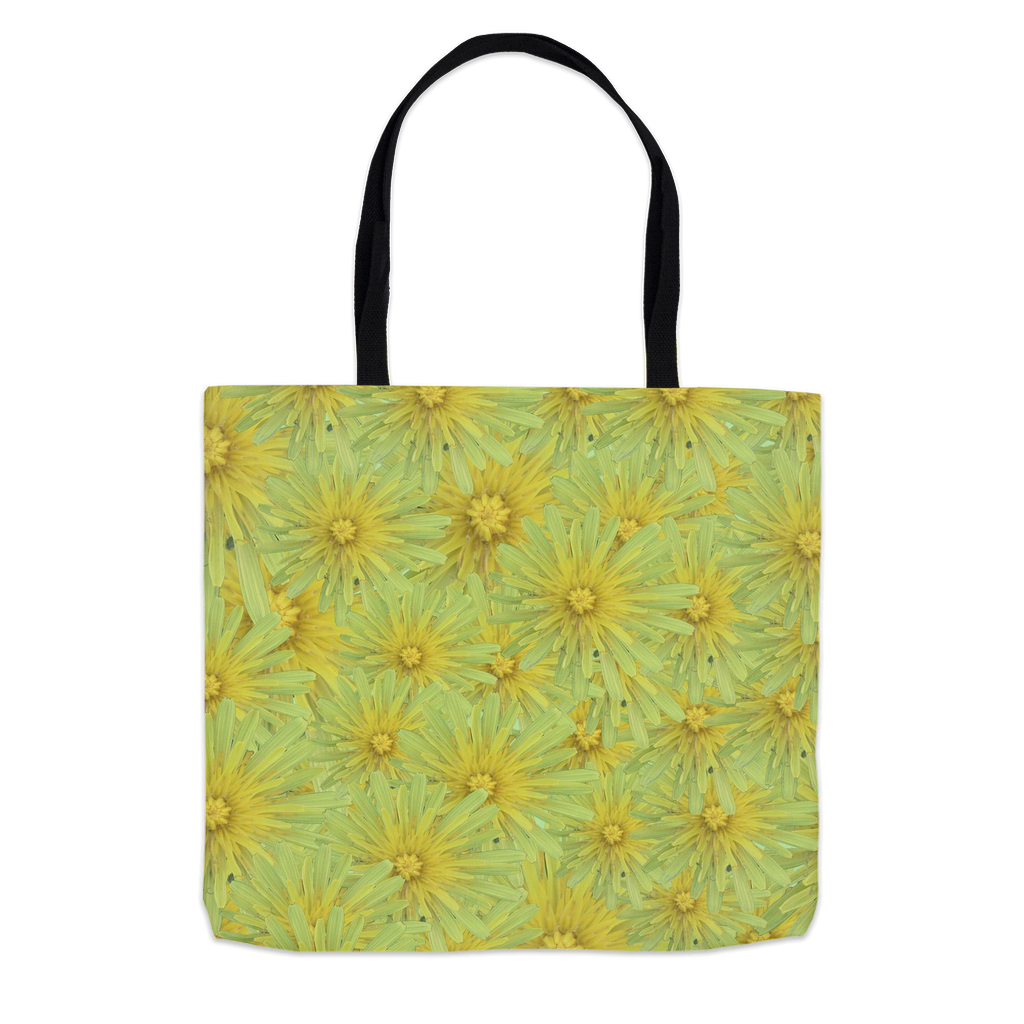 18x18 tote bag yellow goats beard floral pattern