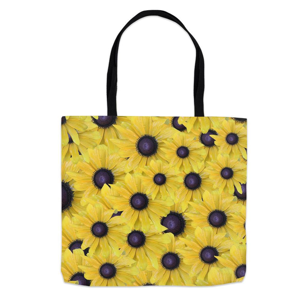 18x18 tote bag yellow rudbeckia floral pattern