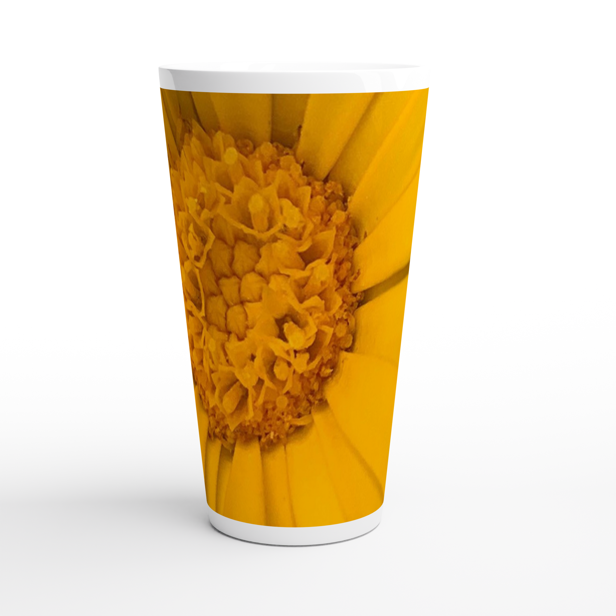 17oz ceramic latte mug calendula floral pattern 