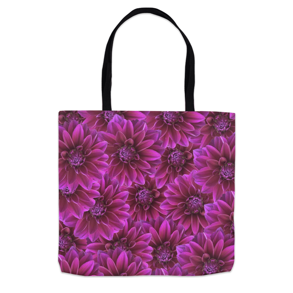 18x18 tote bag purple dahlia pattern
