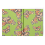 Hardbound journal Green coma butterfly pattern 160 pages ruled or lined