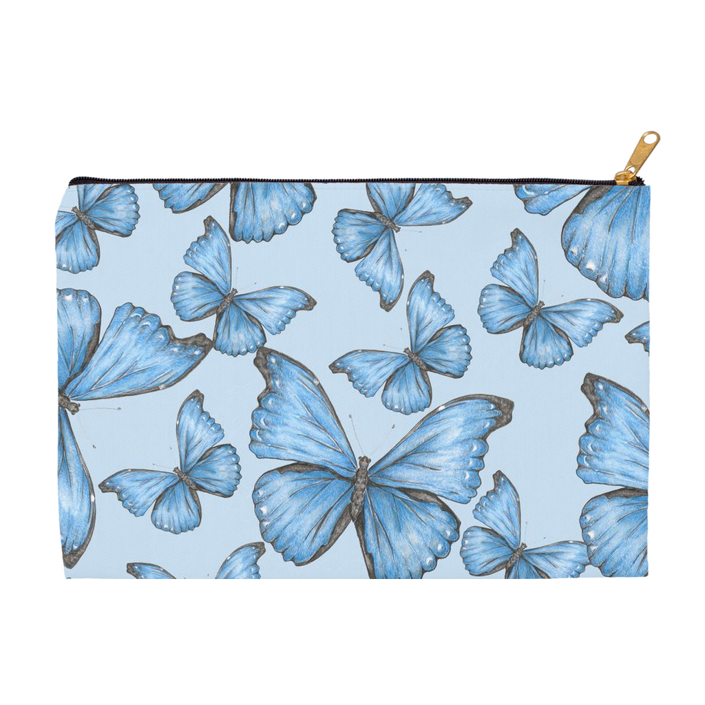 Flat pouch cramers blue morpho butterfly pattern