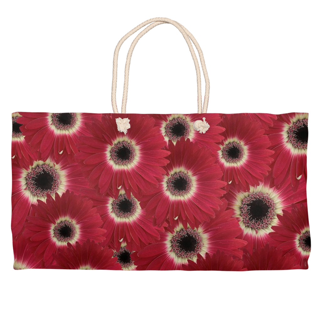 Weekender tote (cotton rope handle)red gerbera daisy 1