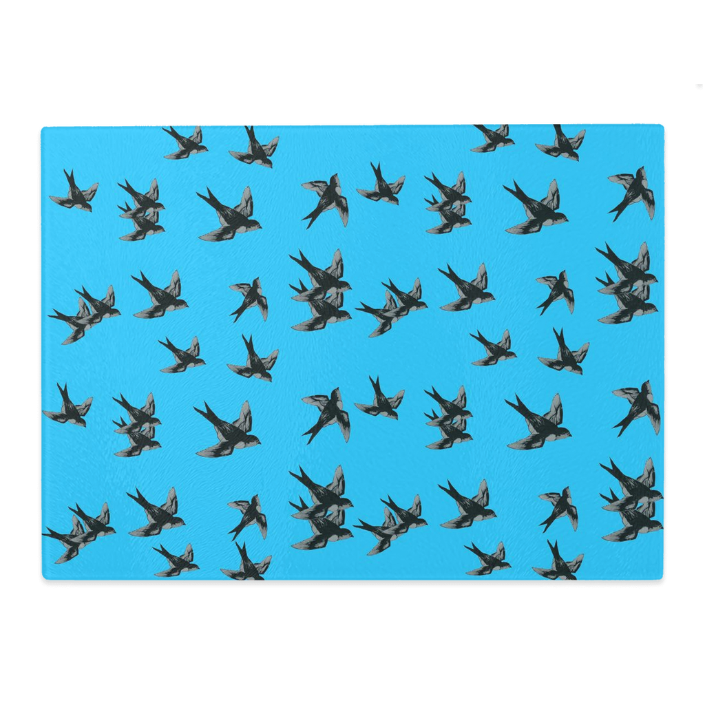 Glass Cutting Board (11x15) Barn swallows pattern 1