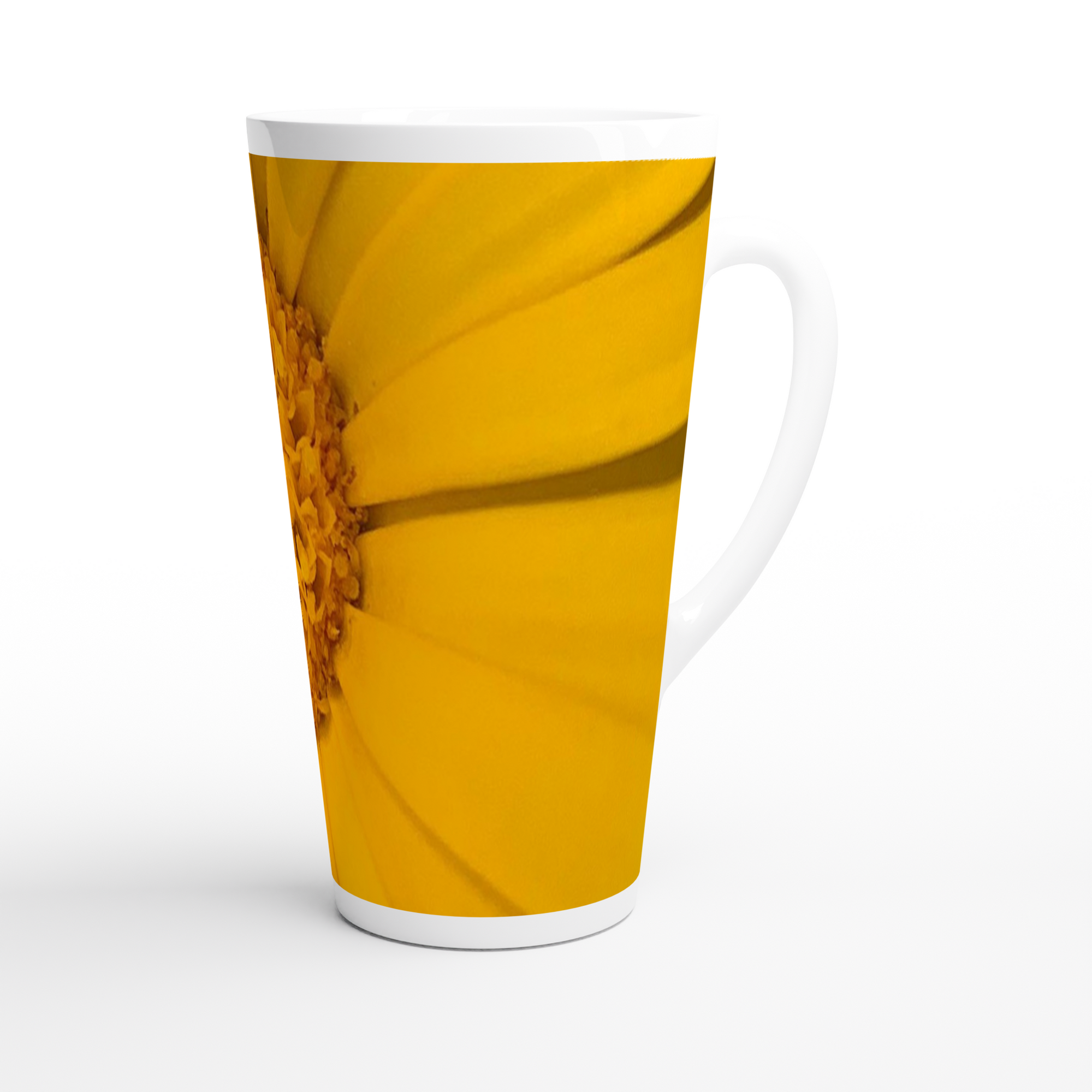 17oz ceramic latte mug calendula floral pattern 