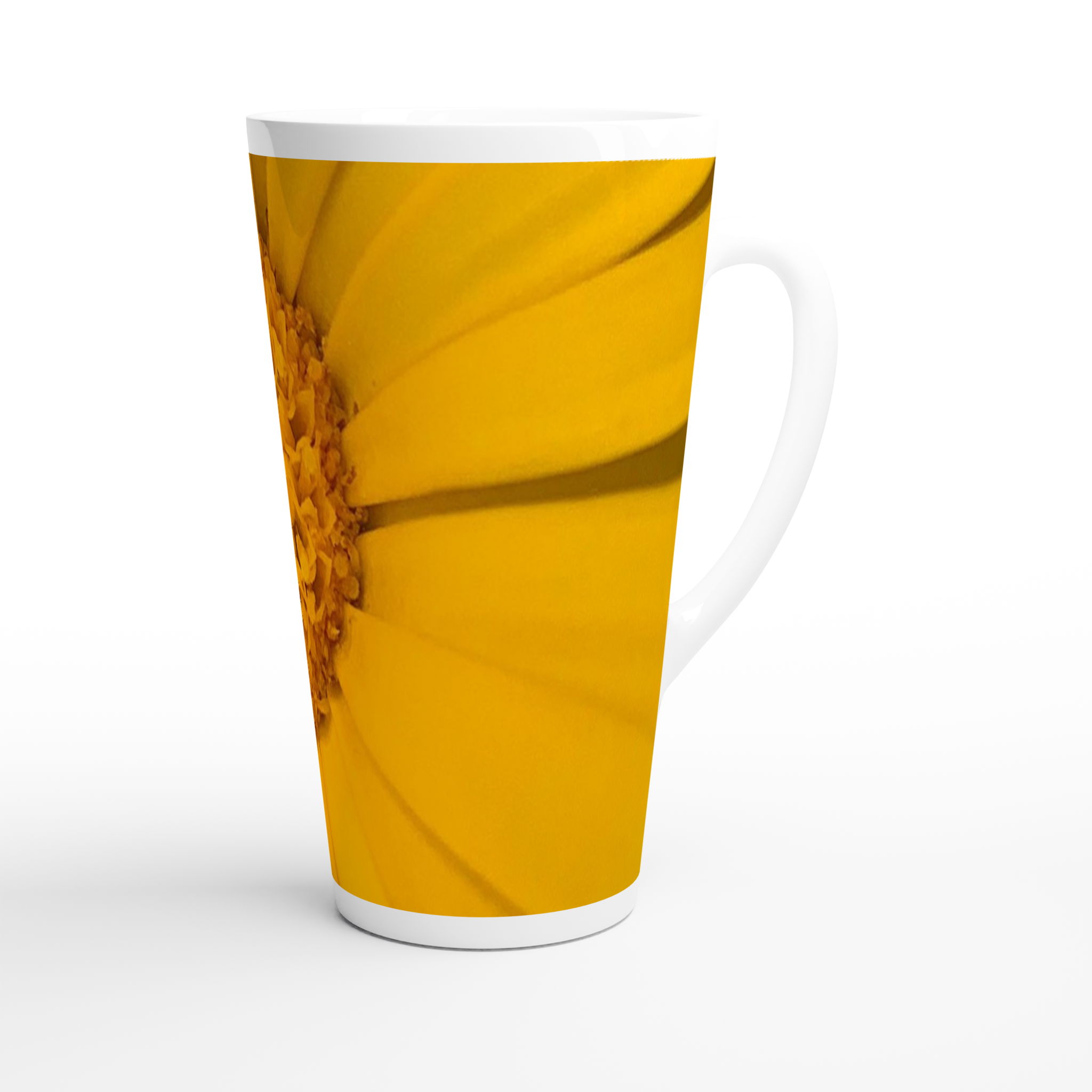 17oz ceramic latte mug calendula floral pattern 