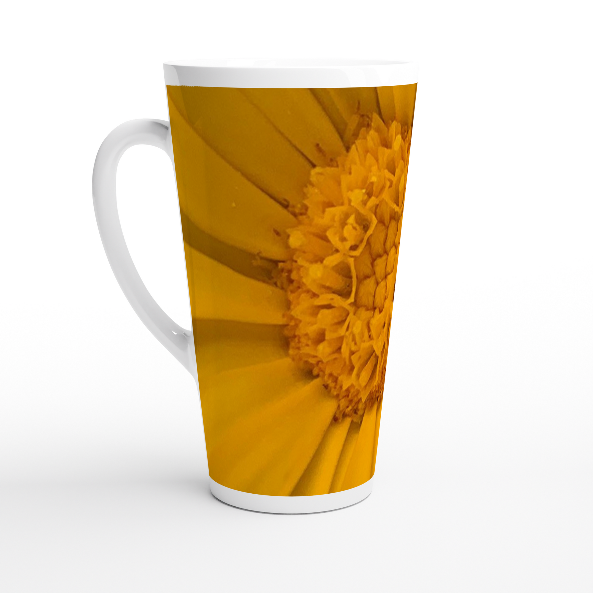 17oz ceramic latte mug calendula floral pattern 