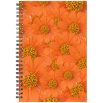 Spiral bound notebook grid or ruled tithonia floral pattern