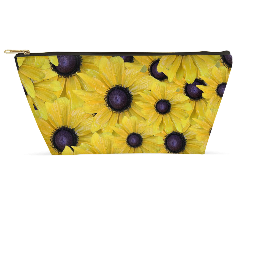 T bottom pouch yellow rudbeckia floral pattern