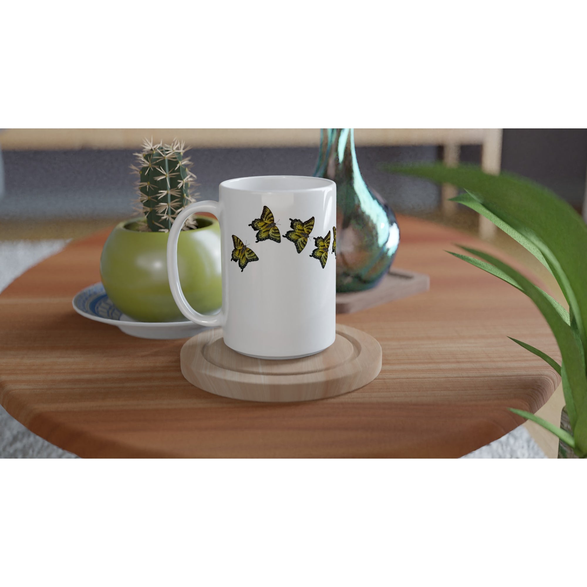 Ceramic mug 15oz tiger swallowtail butterfly pattern