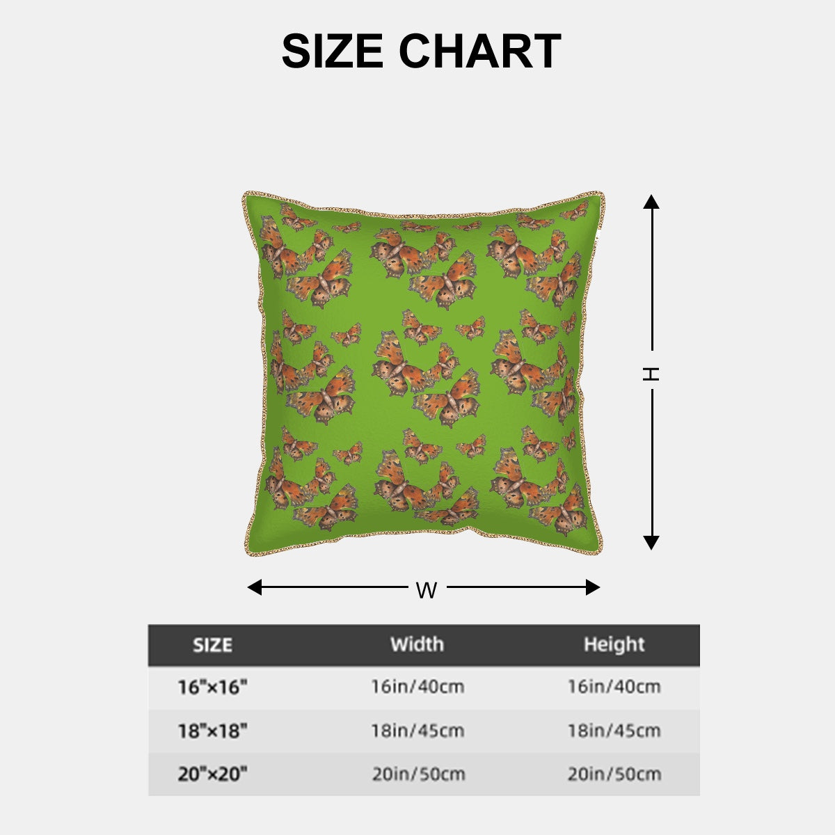 Velvet Throw Pillow Covers (Multiple Sizes/Stitch Colours) Green Coma Butterfly 1