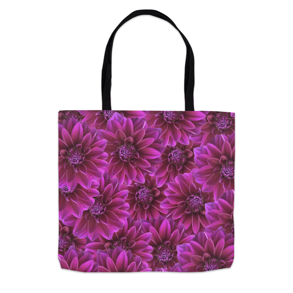 16x16 tote bag purple dahlia pattern