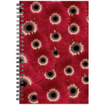 Spiral bound notebook ruled or grid gerbera daisy floral pattern