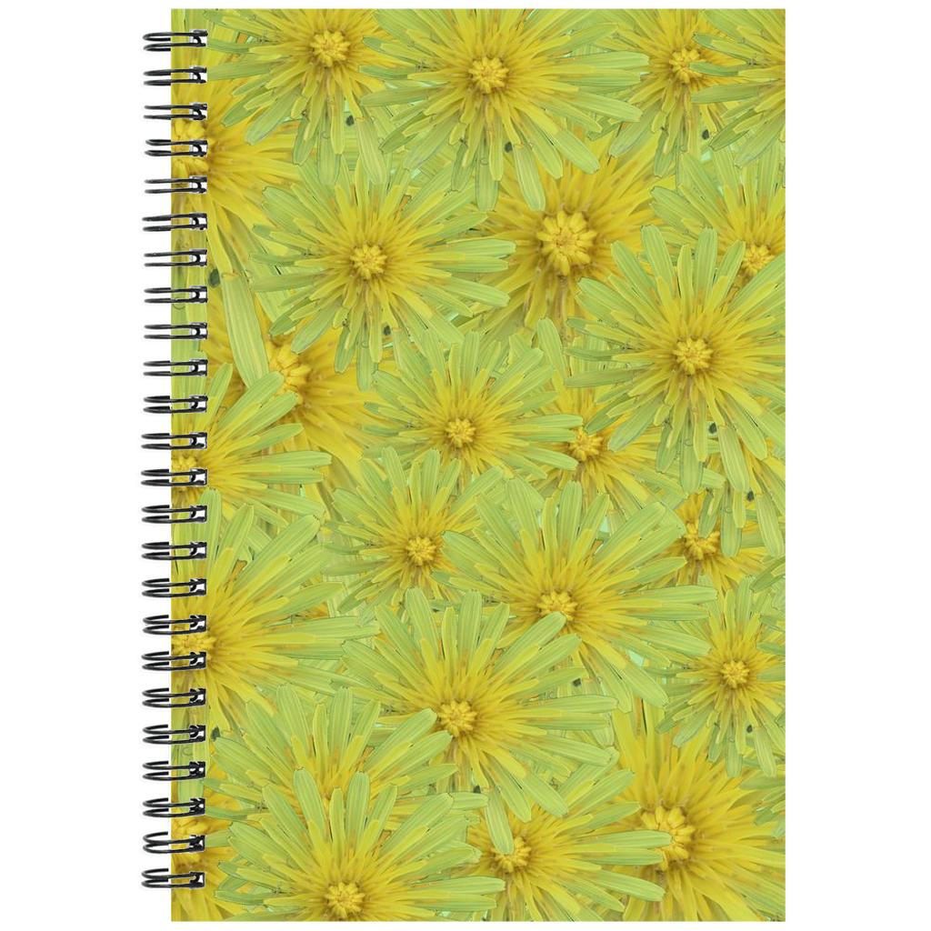 Spiral bound notebook grid or ruled yellow goats beard pattern