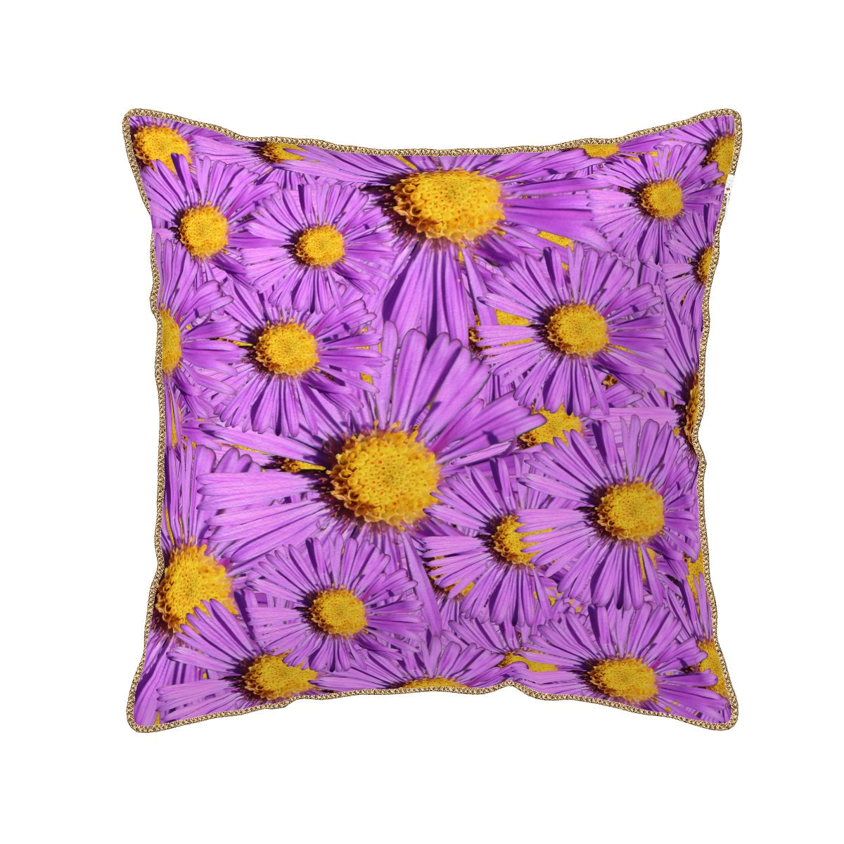 Velvet Throw Pillow Covers (Multiple Sizes/Stitch Colours) Purple Aster 1