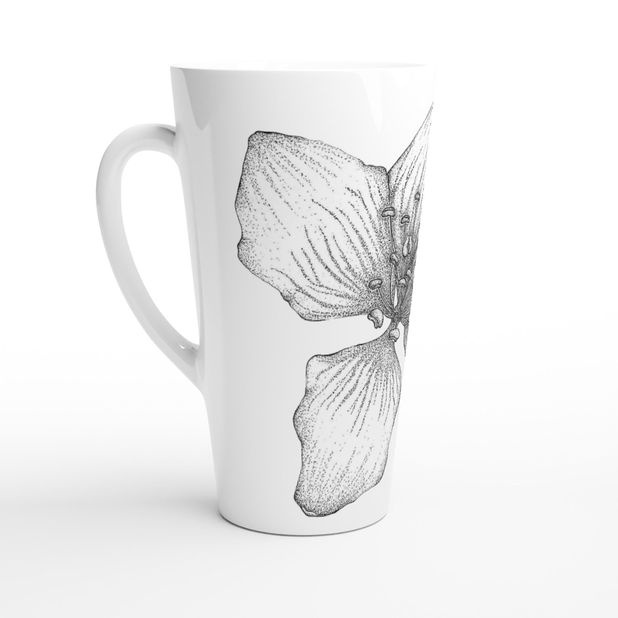 17oz ceramic latte mug apple blossom floral pattern 