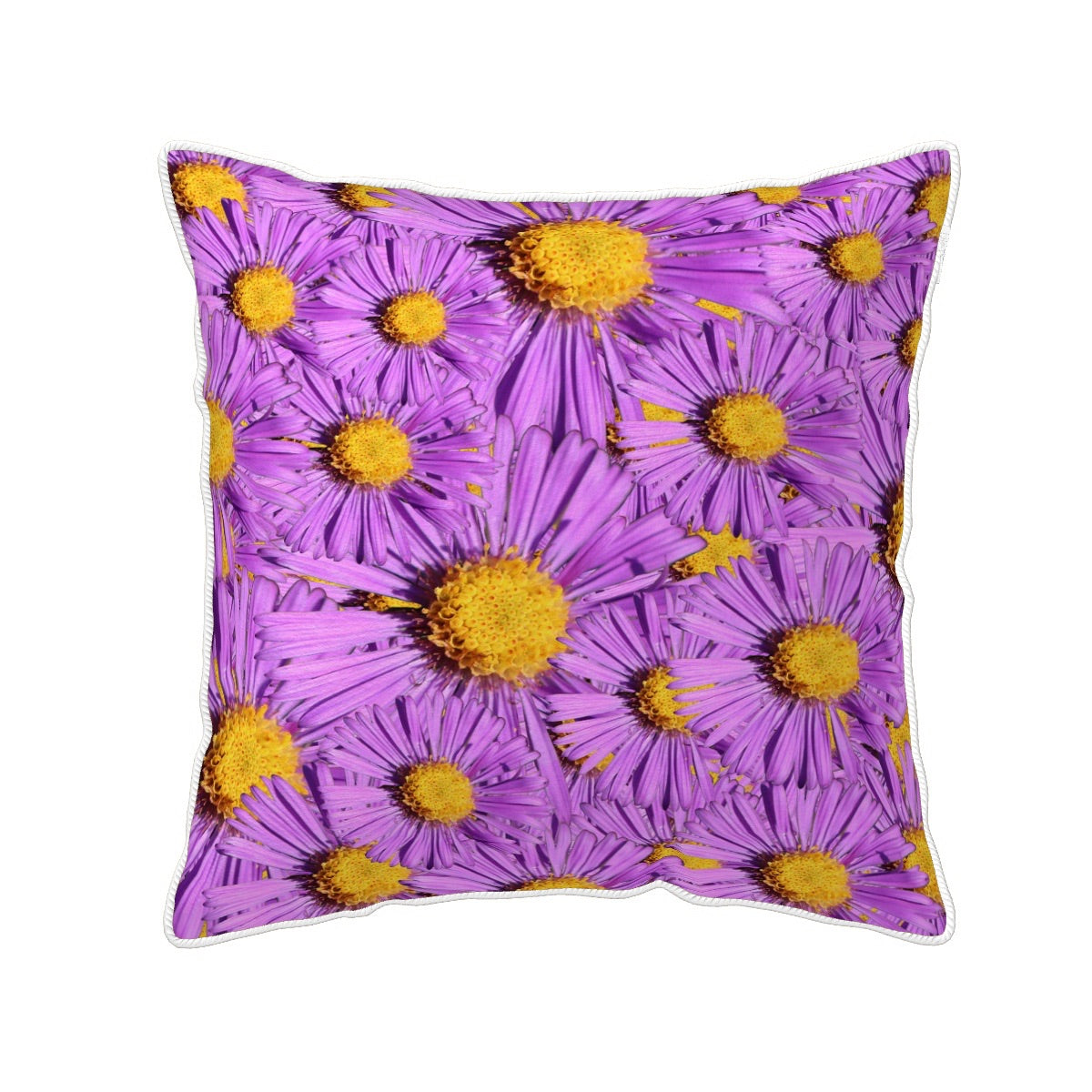 Velvet Throw Pillow Covers (Multiple Sizes/Stitch Colours) Purple Aster 1