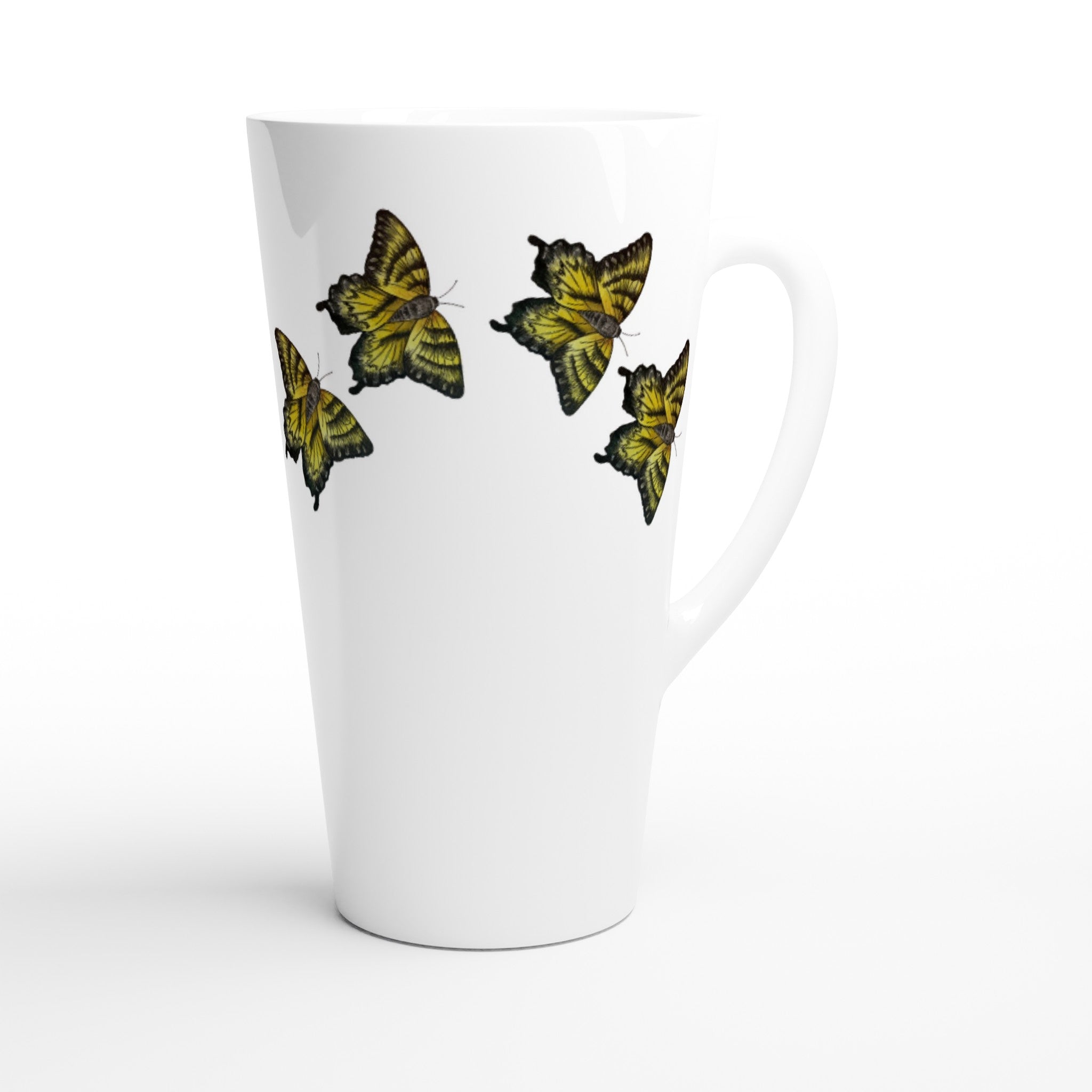 17oz ceramic latte mug giant tiger swallowtail butterfly pattern 