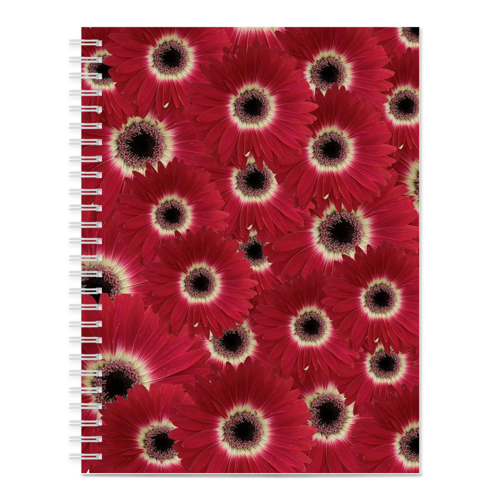 Blank spiral bound notebook gerbera daisy pattern