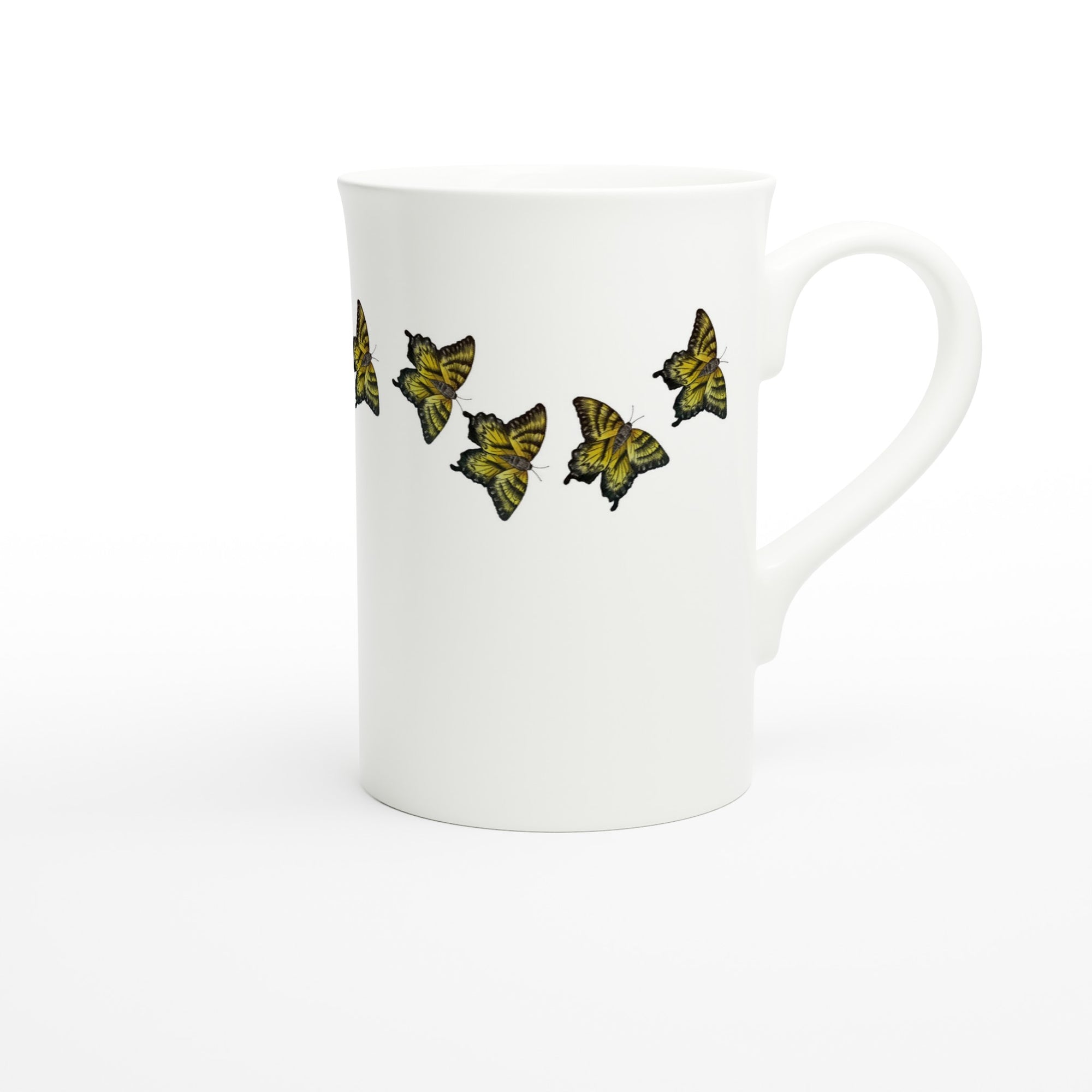 10 oz slim porcelain mug tiger swallowtail butterfly pattern